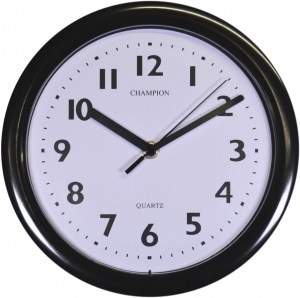 5101-Kitchen Quartz Clock 9'' Black 515 CHAMPION
